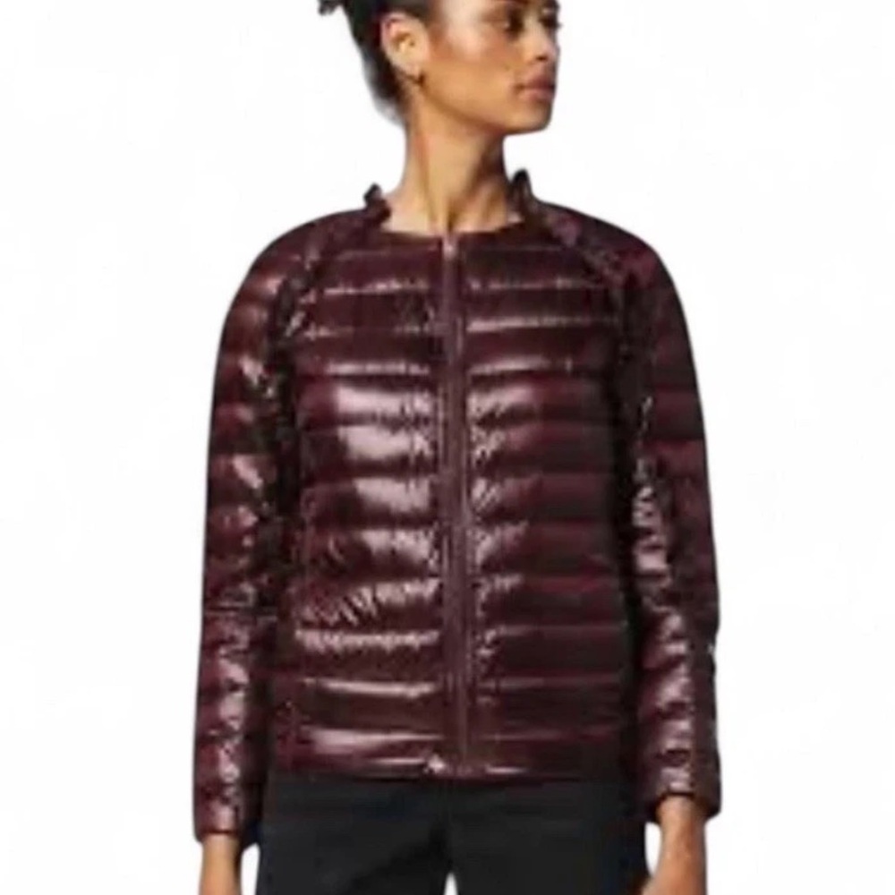 Diesel Lightweight Down Puffer Jacket Burgundy Women’s Size Small Y2K Bikercore